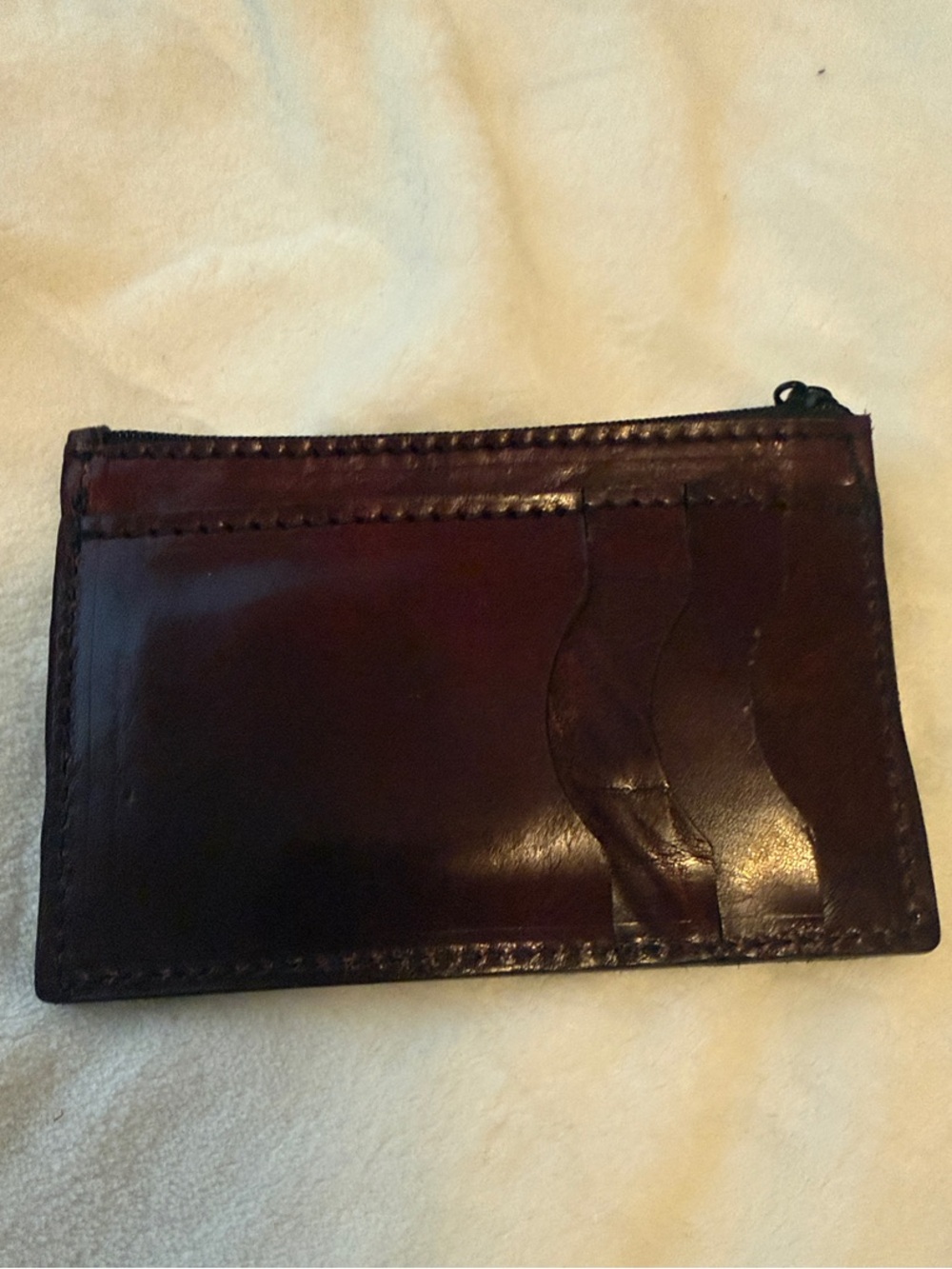 Leather Card Holder Wallet - Brown